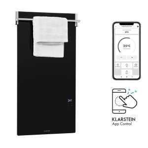 Klarstein Hot Spot Crystal Spotless Smart, infračervený ohrievač, 750 W, aplikácia, čierny
