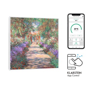 Klarstein Wonderwall Air Art Smart, infračervený ohrievač, 60 x 60 cm, 350 W, aplikácia, záhradná cesta