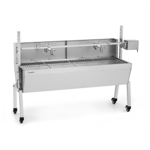 Klarstein Sauenland Pro, gril na prasiatko, otočný špíz, 15 W, 4 kolesá, ušľachtilá oceľ