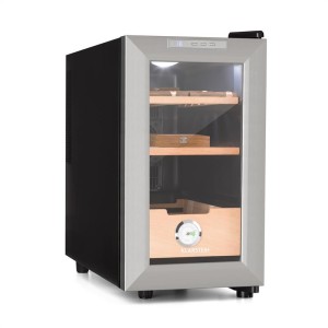 Klarstein El Presidente 23, humidor, 50 W, dotykový, bukové drevo, 23 l, LED, čierny/strieborný