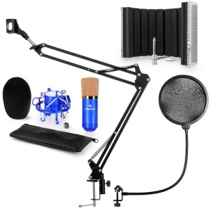 Auna CM001BG mikrofónová sada V5 kondenzátorový mikrofón, mikrofónové rameno, pop filter, mikrofónový panel