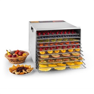 Klarstein Fruit Jerky Steel 10, 1000 W, sušička, dehydrátor, 10 poschodí, nerezová oceľ