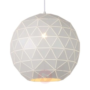 Biała lampa wisząca Otona z metalu