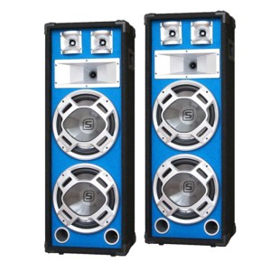 Skytec pár 20 cm PA reproduktorov, svetelený efekt, modrý, 2 x 600 W reproduktory