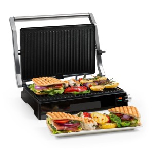 Klarstein Buffalo, kontaktný gril, panini gril, 2000 W, ušľachtilá oceľ, strieborný/čierny