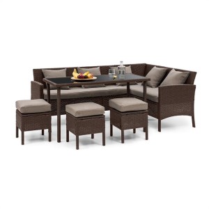 Blumfeldt Titania Dining Lounge Set, záhradná sedacia súprava, hnedá/hnedá