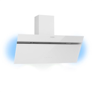 Klarstein Alina, digestor, 90 cm, 600 m?/h, svetlo, sklenený predný panel, biely