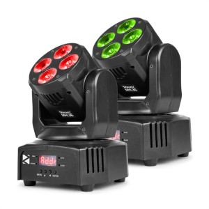 Beamz MHL36, movinghead, pohyblivá hlavica, LED efekt, 2 kusy, 4 x 9W, RGBW, 4v1 LED, 4 show, čierna farba