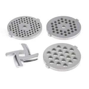 Klarstein Sada dierovaných diskov, nadstavec mlynčeka na mäso pre kuchynské roboty Lucia, 3-4,5-7 mm, INOX