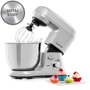 Klarstein Bella Robusta Metal, kuchynský robot, 1.200 W, 6 úrovní výkonu, 5,5 l, sivý