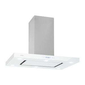 Klarstein Valeria, ostrovčekový digestor, 90 cm, 650 m?/h, dotykový, energetická trieda A, LED, sklo, ušľachtilá oceľ, biely
