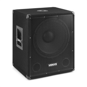Vonyx SMWBA15, aktívny PA subwoofer, 15" (38 cm), 600 W max., BT, MP3, prírubové pripojenie