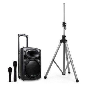 Ibiza Port8VHF-BT mobilný PA reproduktor, bluetooth, USB, SD, 200W RMS, s reproduktorovým stojanom