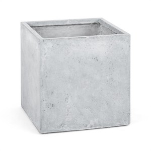 Blumfeldt Solidflor, svetlý šedý, kvetináč, nádoba na kvety, 50x50x50 cm, fiberton