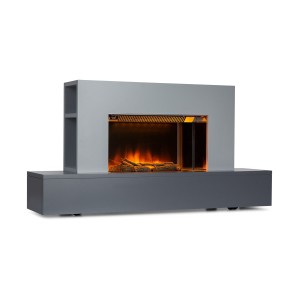 Klarstein Heat 'n Beat, elektrický krb, 900/1800 W, LED, bluetooth reproduktor, sivý