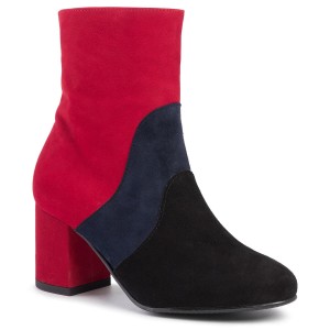 Botki SAGAN - 3888 Czerwony Welur