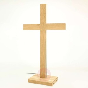 Lampa stołowa LED Cross, dąb olejowany, 64 cm