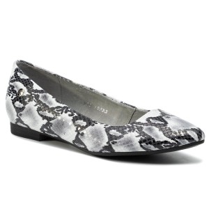 Baleriny MACIEJKA - 00873-62/00-5 Wąż Czarno/Biały