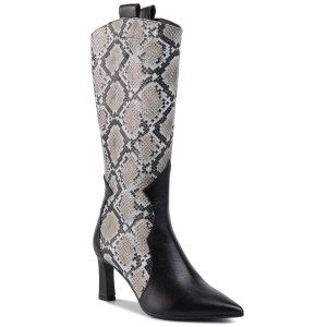 Kozaki BALDOWSKI - D02615-7633-001  Skóra Czarna/Pyton Szary Re