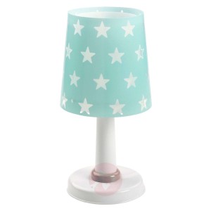 Turkusowa lampa stołowa Stars, efekt świetlny