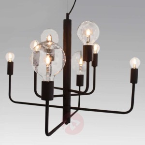8-punktowa lampa wisząca Random, czarna