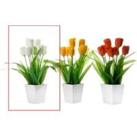 Sztuczna roślina w doniczce Tulips White