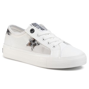 Sneakersy BIG STAR - FF274487 Biały/Srebrny