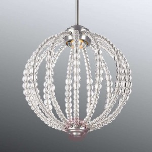 Czarująca kryształowa lampa wisząca Oberlin z LED