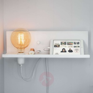 Biała lampa ścienna Multi z ładowarką USB