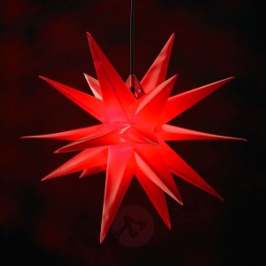 Czerwona zewn. gwiazda z tworzywa JUMBO, 18-ram.