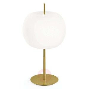 Kundalini Kushi XL lampa stołowa mosiądz/biała