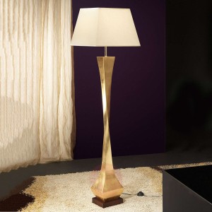Lampa stojąca o szlachetnym designie, złota