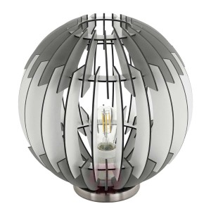Olmero – modna lampa stołowa z kloszem lamelkowym
