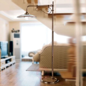 Filigranowa lampa stojąca Bassano brązowa