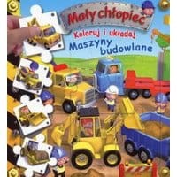 Mały chłopiec Koloruj i układaj Maszyny budowlane