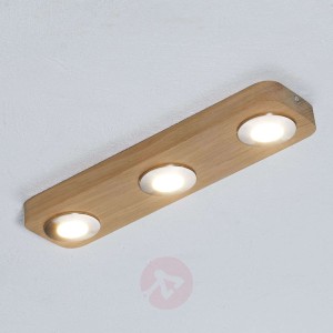 Podłużna drewniana lampa sufitowa Sunniva z LED