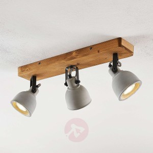 Lindby Mirka lampa sufitowa LED, sosna, 3-pkt.