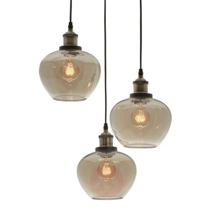 Okrągła lampa wisząca Jonas z 3 kloszami