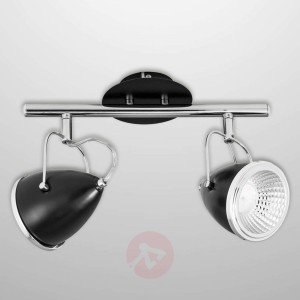 Czarny spot sufitowy LED OLIVER, 2-pkt.