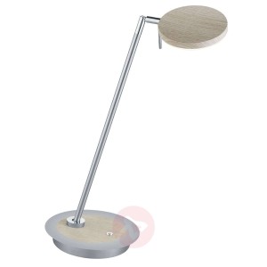 B-Leuchten Omega lampka biurkowa LED, jasne drewno