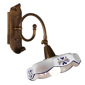 Rustykalna lampa ścienna Marostica niebieska