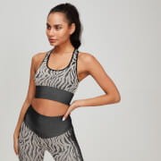 MP Animal Zebra Seamless Women's Sports Bra - Black/Praline - S