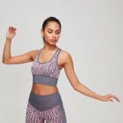 MP Animal Zebra Seamless Women's Sports Bra - Slate/Candy - M