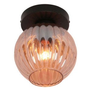 Lampa sufitowa Zucca, szklany klosz, bursztynowa
