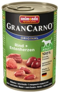 Animonda GranCarno Adult Rind Entenherzen Wołowina + Serca kacze 400 g