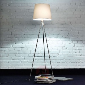 Lampa stojąca PICO na trójnogu, matowa niklowa