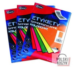 Etykiety samoprzylepne Grand różowe /25 arkuszy