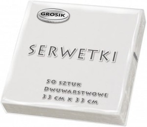 Grosik serwetki stołowe białe 33X33 50 szt