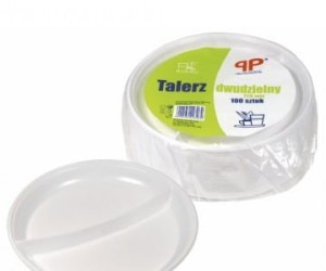 PP Professional Talerze plast 2-dzielne 22cm 100 szt