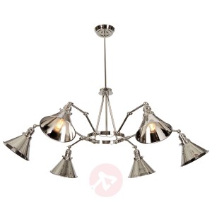 Sześcioramienna lampa wisząca Provence, nikiel